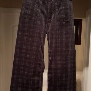 Maeve The Colette Cropped Wide-Leg Pants: Plaid Corduroy Edition Sz 27P